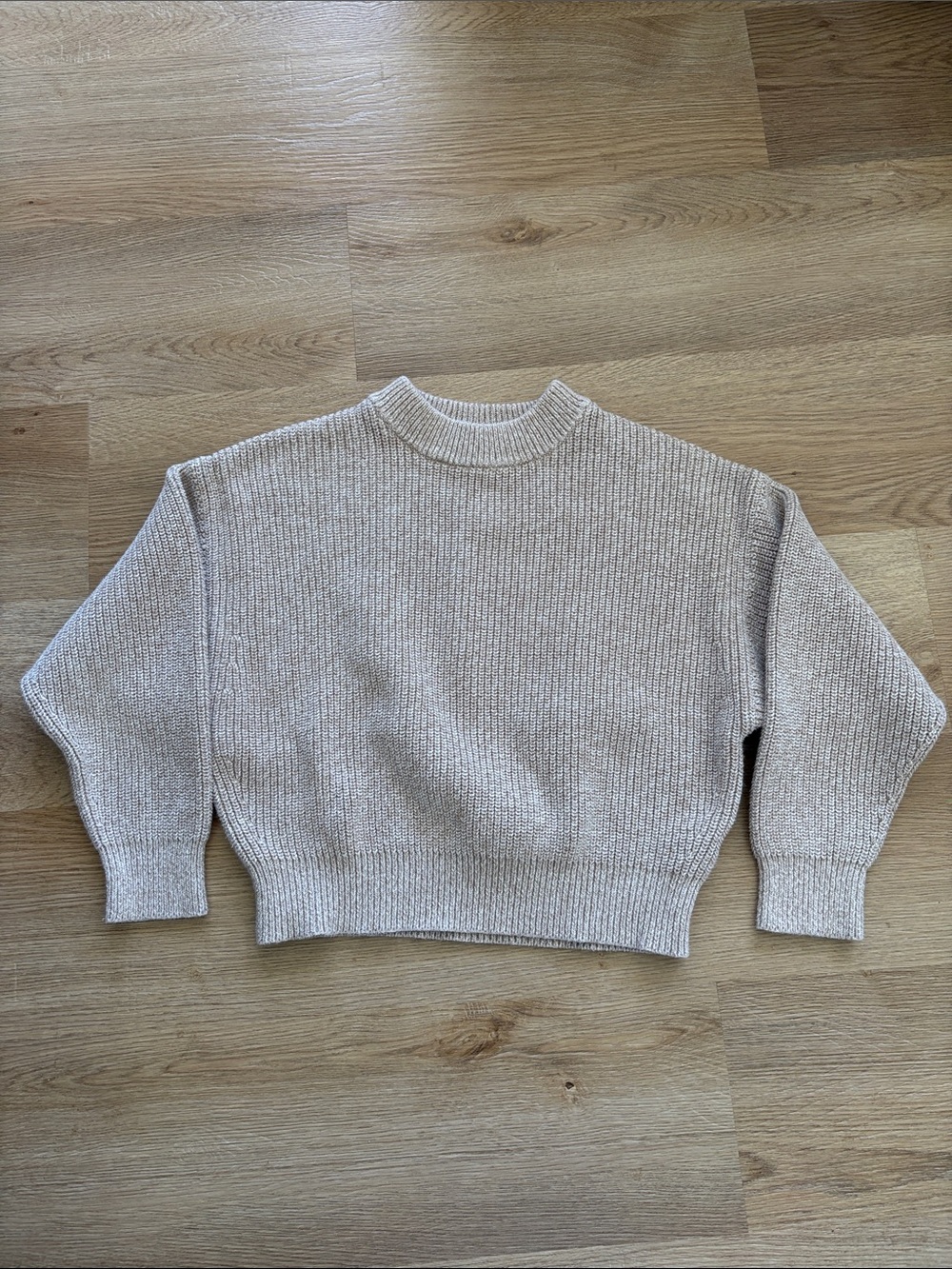 Uniqlo Women's Ribbed Crewneck Sweater - Light Beige